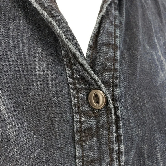 Current Elliott Shirt Smock Dress Oversized Button Dark Wash Denim Revolve - Picture 3 of 8